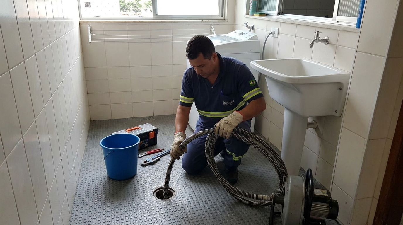 Desobstrução na Cozinha na Vila Eldorado, Santo André‑SP